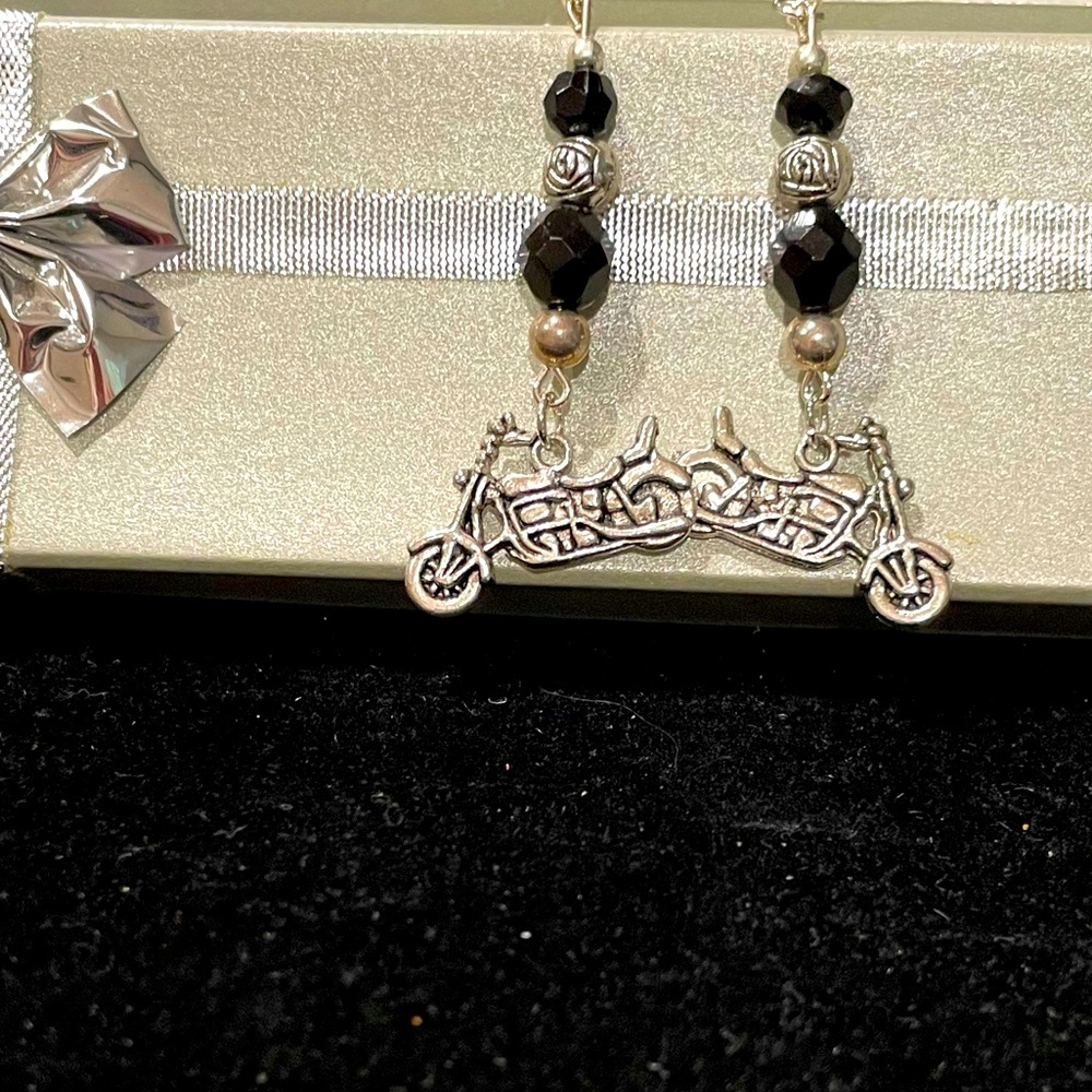 Motorcycle charm earrings